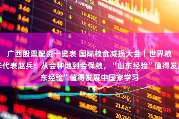 广西股票配资一览表 国际粮食减损大会丨世界粮食计划署驻华代表赵兵：从会种地到会保粮，“山东经验”值得发展中国家学习