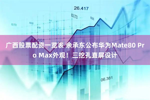 广西股票配资一览表 余承东公布华为Mate80 Pro Max外观！三挖孔直屏设计